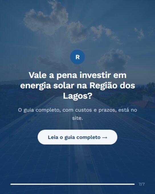 Vale a pena investir em energia solar na Região dos Lagos?